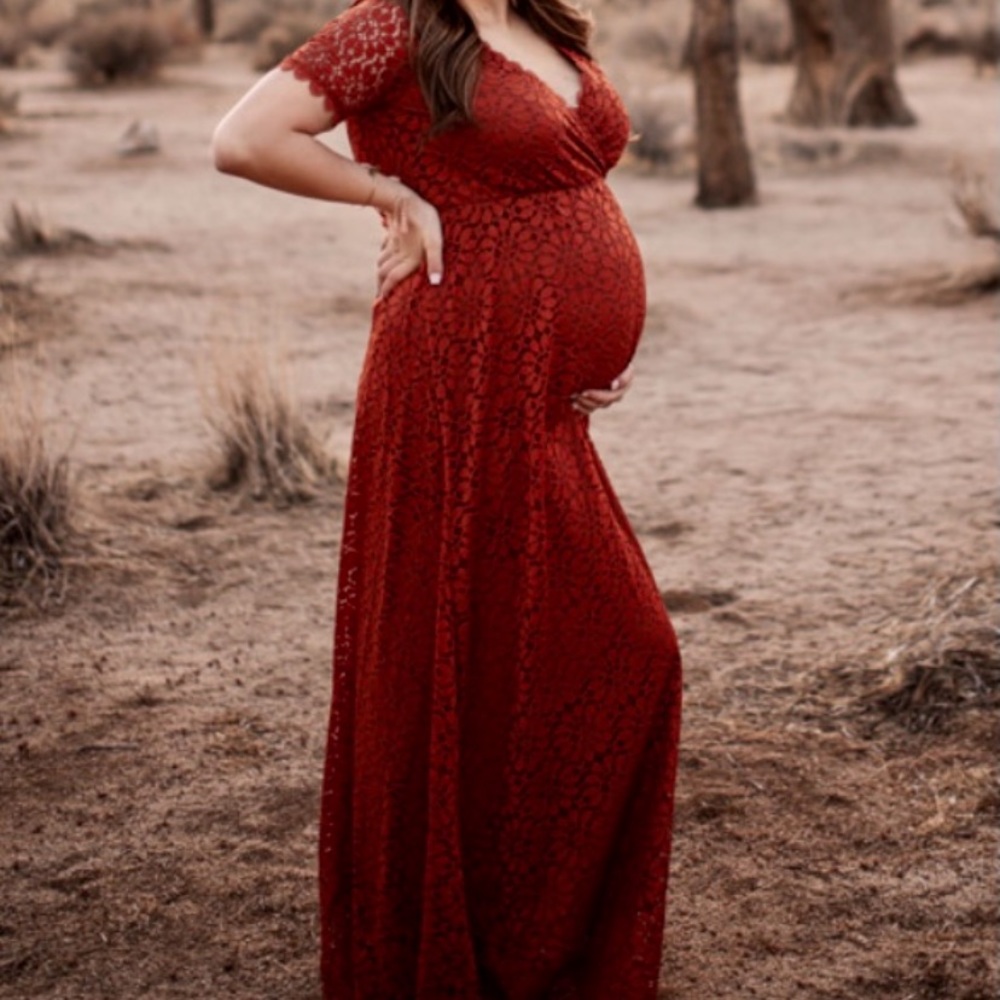 Baltic Born VENICE RUST LACE MAXI DRESS